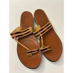 Bata flip flops size 6 women's boho sandals beach summer slip ons